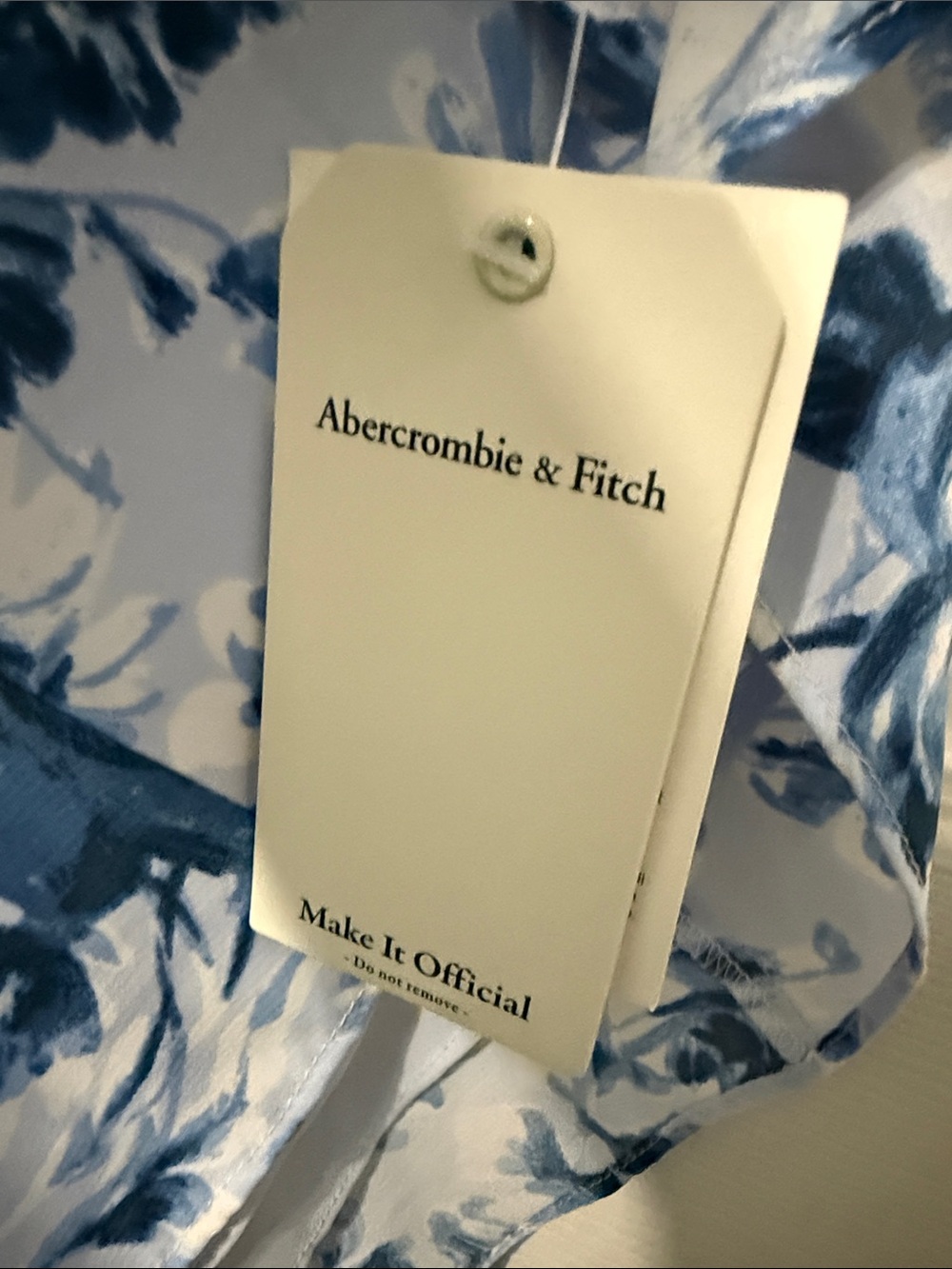 The A&F Camille Midi Dress Blue Floral High Slit Size Small NWT - Picture 8 of 9